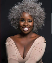 Grey Curly Afro Synthetic Wig for Women - Image 1