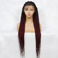 38 Inch Hot Sale Wig 1B/BUG Small Strand Braids LACE Braids Wig