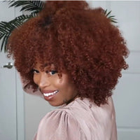 Hot Sale🔥 African American Gorgeous Red Brown Afro Curly Wig