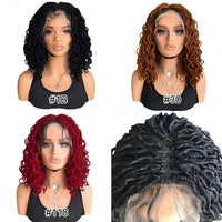 12" Curly HD Lace Synthetic Faux Locs Wig for Women
