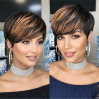 Multi-Color Pixie Cut Synthetic Wig for Women