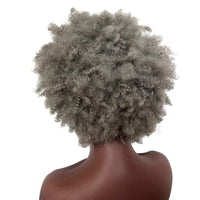 Grey Curly Afro Synthetic Wig for Women - Image 3