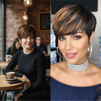 Multi-Color Pixie Cut Synthetic Wig for Women