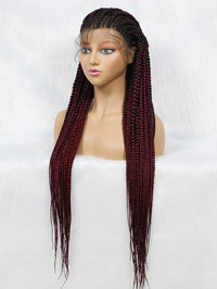 38 Inch Hot Sale Wig 1B/BUG Small Strand Braids LACE Braids Wig