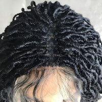 12" Curly HD Lace Synthetic Faux Locs Wig for Women