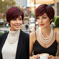 Multi-Color Pixie Cut Synthetic Wig for Women