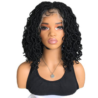 12" Curly HD Lace Synthetic Faux Locs Wig for Women