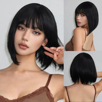 Black Straight Synthetic Wig for Women - Image 1