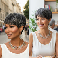 Multi-Color Pixie Cut Synthetic Wig for Women