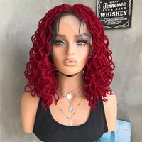 12" Curly HD Lace Synthetic Faux Locs Wig for Women