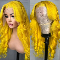 Blue Highlight Ombre Blonde Wig Body Wave Lace Frontal Wigs 13X4 HD Lace Wig Synthetic High Quality Pre Plucked Daily Cosplay