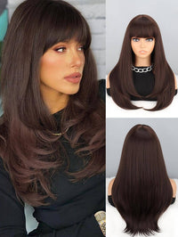 Brown Straight Synthetic Wig for Women - Image 1
