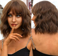 Brown Curly Synthetic Wig for Women - Image 1
