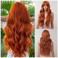 Orange Curly Synthetic Wig for Women - Image 1