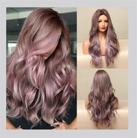 24“ Purple Ombre Curly Wavy Wigs