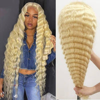 Peruvian 613 Blonde Colored Wig, Virgin 13x4 Transparent Lace Human Hair Wig, 100% Human Hair Lace Front