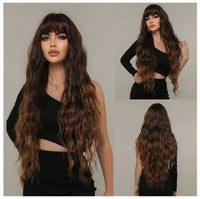 Brown & Mixed Curly Synthetic Wig for Women - Image 1