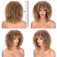 14" Blonde & Mixed Curly Kinky Synthetic Wig for Women - Image 2