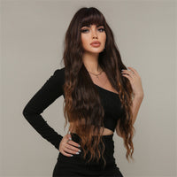 Brown & Mixed Curly Synthetic Wig for Women - Image 2