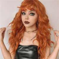 Orange Wavy Synthetic Wig for Women - Image 2