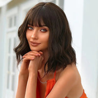 Short Brown Wavy Wig