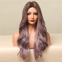 24“ Purple Ombre Curly Wavy Wigs