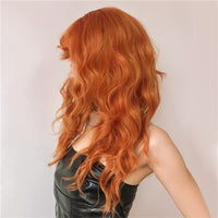 Orange Wavy Synthetic Wig for Women - Image 3
