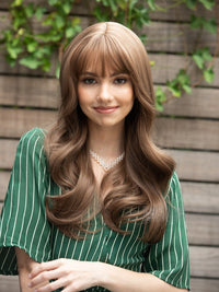 Medium Brown Wig Pastel Honey Blonde Wavy Wig