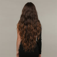 Brown & Mixed Curly Synthetic Wig for Women - Image 3