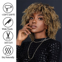 Brown & Mixed Curly Afro Synthetic Wig for Women - Image 4