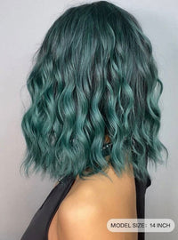 Green Wavy Bob Synthetic Wig for Women - Image 4