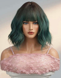 Green Wavy Bob Synthetic Wig for Women - Image 5