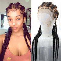 Synthetic Full Lace Cornrow Box Braids Wig 36Inch Long Braided Lace Front Wigs for Women Jumbo Knotless Box Braid Lace Wigs