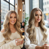 24" Multi-Color Wavy HD Lace Synthetic Wig for Women