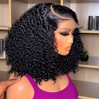 Black Curly Wavy HD Lace Human Hair Wig for Women - Image 3