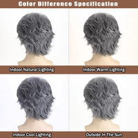 10" Grey & Mixed Curly Synthetic Wig for Women - Image 5
