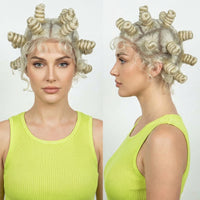 Blonde Braided Full Lace Synthetic Wig for Women - Image 1