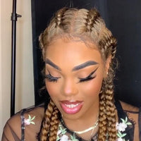 100% Hand-Braided 4 Dutch Braids 1B/27 Cornrow Braid Front Lace Wig