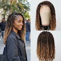 18" Ombre Curly End Passion Twist Full Lace Wig