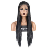 Black Braided Synthetic Wig for Women - Image 2