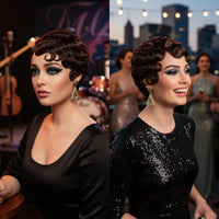 Wavy Pixie Cut Human Hair Wig for Women