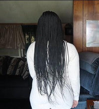 28" Long Braided Box Braids Glueless Lace Wigs For Black Women With Baby Hair