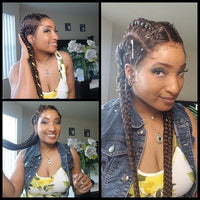 100% Hand-Braided 4 Dutch Braids 1B/27 Cornrow Braid Front Lace Wig