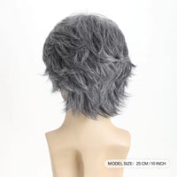 10" Grey & Mixed Curly Synthetic Wig for Women - Image 3