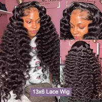 Black Wavy HD Lace Human Hair Wig for Women - Image 5