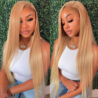 Honey Blonde Straight HD Lace Human Hair Wig for Women - Image 1