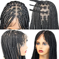 32" Front Braiding Bangs Synthetic Wig Knotless Box Braided Wigs For Women