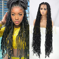 40" Butterfly Locs Synthetic Wig 360 Full Lace Soft Braided Senegalese Twist Hair Style