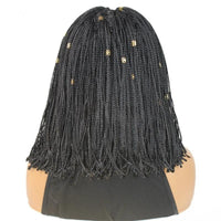 12Inch Micro Braids 6*6 Lace Front Synthetic Wigs Short Bob Box Braiding Wigs With Baby Hair