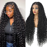 32inches Synthetic Full Lace Bohemian Box Braided Wig with Baby Hair